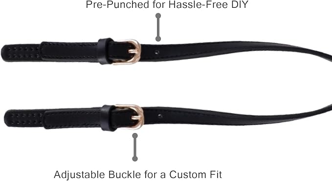 XIMEO 2 Pack Replacement Purse Straps – Adjustable PU Leather Handles with Buckle for DIY Bag Making, Tote & Handbag Repair