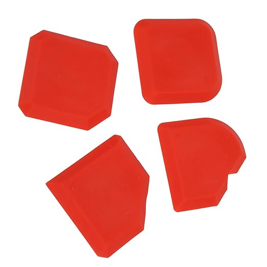 Caulk Scraper 4Pcs Sealant Remover Tool Kit for Glass and Grout Caulking Removal Silicone Cleaner