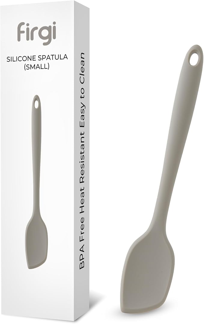 Platinum Silicone Spatula – BPA Free Silicone Spatula for Cooking – Heat Resistant Cooking Utensils for Non Stick Pans – One-Piece Spoonula for Baking, Mixing & More – Kitchen Scraper 9.3” Warm Gray