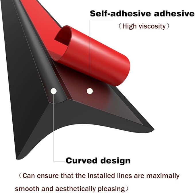 Water Dam Silicone Waterproof Barrier Bathroom and Kitchen Water Strip Coving Edging Strip（Black-2.2m）
