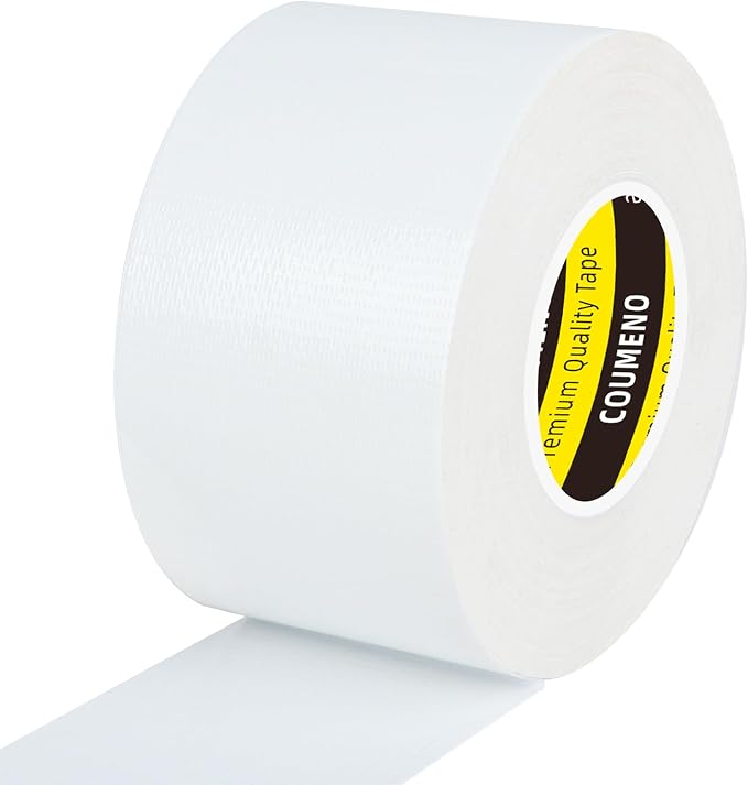 Heavy Duty Single Side Duct Tape,2in x66FT,Strong Adhesive High Strength,Versatile Mesh Adhesive Tape for Easy Sealing, Repairing and Bonding Indoors and Outdoors,White