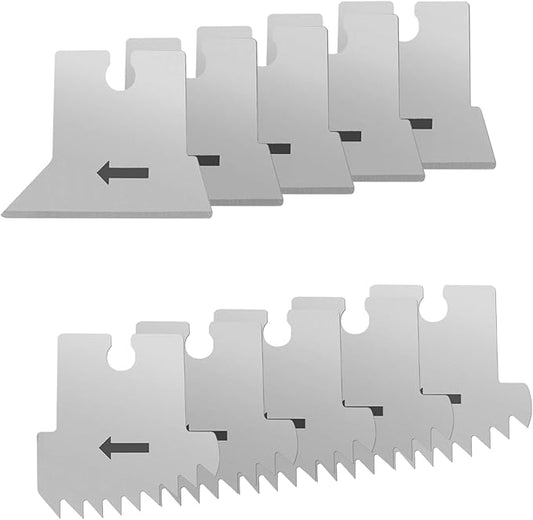 Goldblatt 10PK Replacement Blades - for Caulking Tool Kit G12738, Professional Level Stainless Steel Blades, High Hardness & Long Edge Retention, Blades for Caulking Tools
