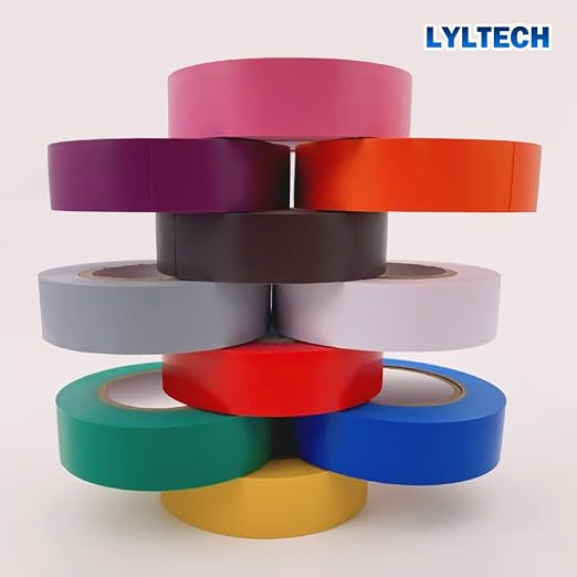 LYLTECH Matte Rainbow Electrical Tape 10 Colors 3/4in x 60ft Waterproof | Matte colored PVC tape, strong adhesive durable easy wrap for electrical wire insulation & repair