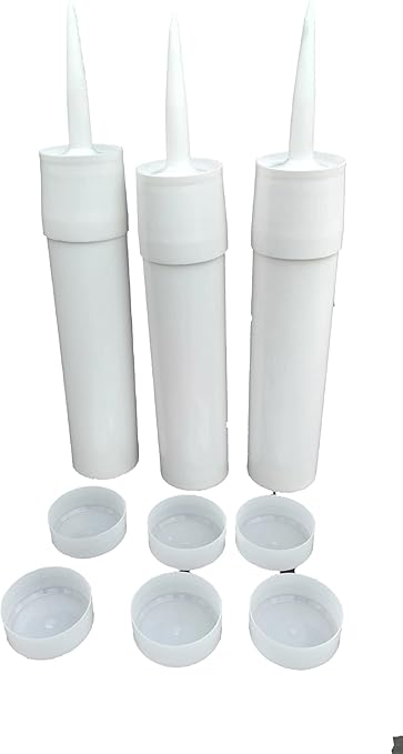 Reusable Empty Caulk Tube - REFILLABLE CAULKING Cartridge 28 oz. 900 ml. - 3 Pack - Made in USA (28 oz. Tubes)