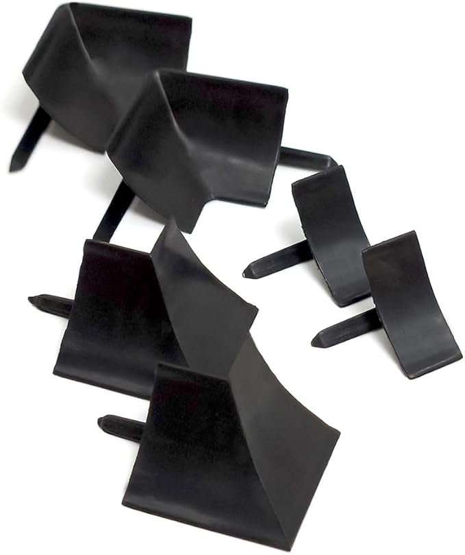 InstaTrim Corner & End Caps - Six Black 1/2" Wide Trim Corner and End Pieces - Finishing Caps for Corners & Exposed Ends - Paintable