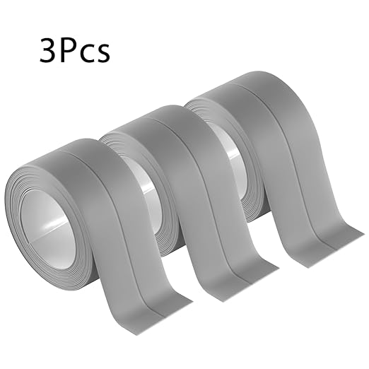 3 Rolls 10.5 Feet Caulk Tape Waterproof Sealing Self Adhesive, Caulking Sealant Strip for Bathroom Toilet Kitchen Countertop