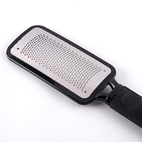JISTL Foot File Colossal Foot Rasp Stainless Steel Pedicure Metal Surface Foot Care Tool,Foot Rasp Eliminate Feet Cracked Dead Thick Dry Hard Skin (Black&10.6")