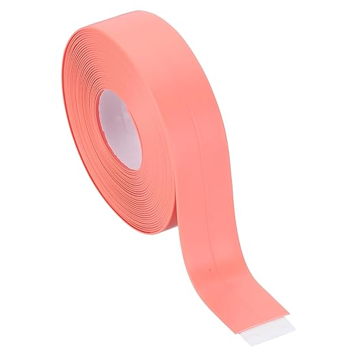 PATIKIL 1" x 16.4 ft Caulk Tape, Caulk Strips PVC Self Adhesive Caulking Tape Waterproof Edge Protectors for Bathroom Accessories Kitchen Countertop, Pink