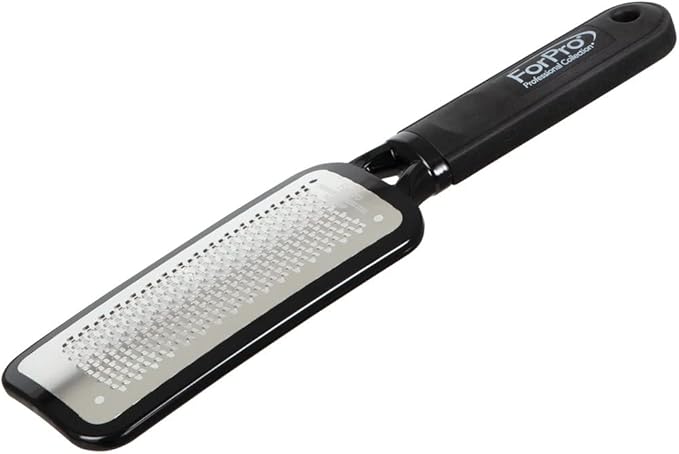 ForPro Professional Collection Premium Stainless Steel Foot Rasp, Colossal Foot File & Callus Remover, Instantly Removes Calluses & Smooths Cracked Heels, 10.75" L x 2.75" W, Black
