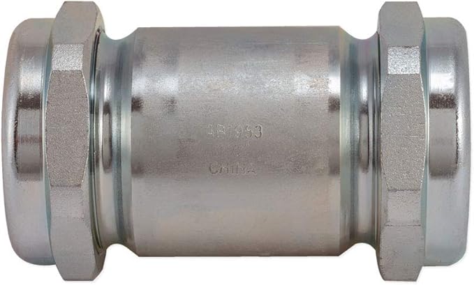 Eastman 5 Inch Long Pattern Compression Coupling, 1-1/2 Inch IPS, Galvanized Steel, EZ-20570