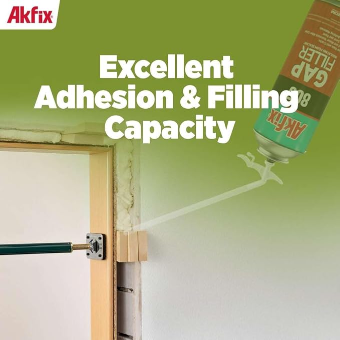 Akfix 805 Gap Filler Expanding Foam Sealant (2x12 Oz.)- Gaps and Cracks Spray Insulation Can, Waterproof Sealant with Straw, Polyurethane Expanding Foam for Window and Door | 12 Oz. 2 Pack