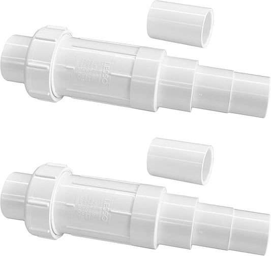 LESSO 2 Inch PVC Pipe Repair Coupling, 2" PVC Repair Fittings for Broken or Cracked In-Ground Pipe Fittings Waterproof Durable, SCH40 White (2 Sets)