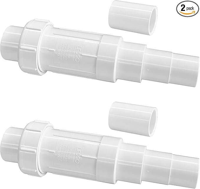 LESSO 1 1/4" PVC Repair Coupling, PVC Pipe Repair 1-1/4 inch Kit for Broken or Cracked In-Ground Pipe Fittings Waterproof Durable, SCH40 White (2 Sets)