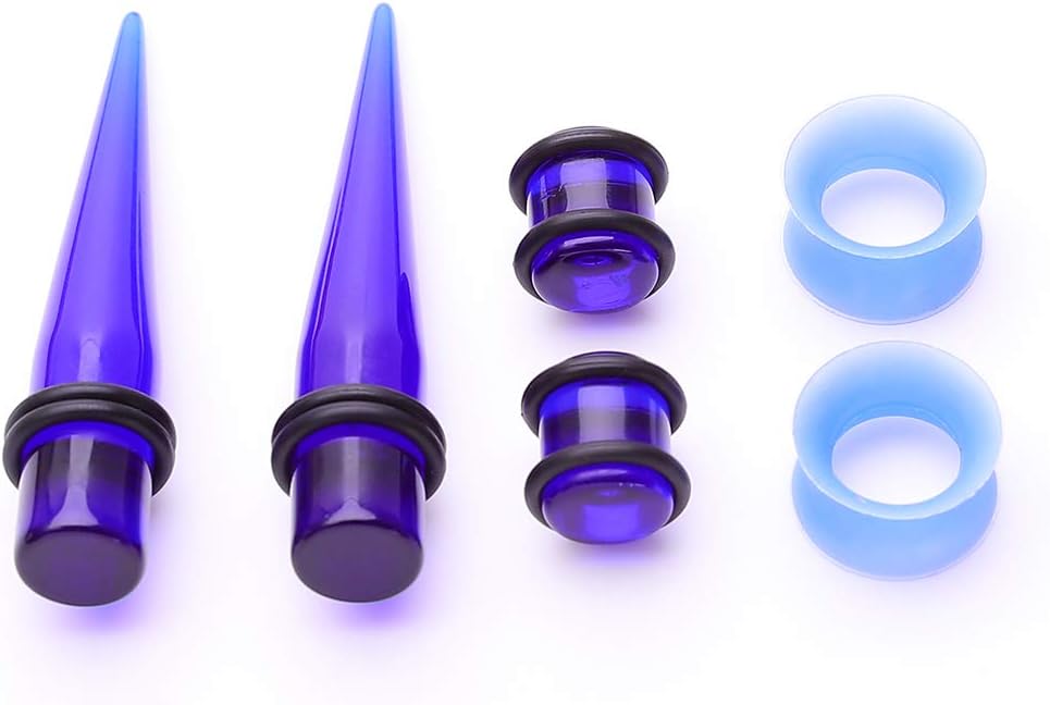 JieyueJewelry 50/54 Pieces Ear Stretching Kit 14G-00G Acrylic Tapers and Plugs + Silicone Tunnels - Ear Gauges Expander Set Body Piercing Jewelry
