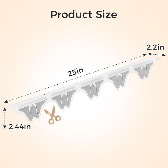 Silicone Stove Gap Covers with Stainless Steel, Oven Gap Filler Seals Gaps Between Stovetop and Counter, Stove Gap Guards Range Trim Kit, Easy to Clean Stove Gap Guard (Clear 2 Pack,25")
