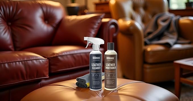 Leather Cleaner and Conditioner Kit – 2×16oz | Leather Cleaner for Car Seats, Furniture, Couches, Shoes & Boots | pH-Balanced, Non-Greasy, Restores & Protects All Leather