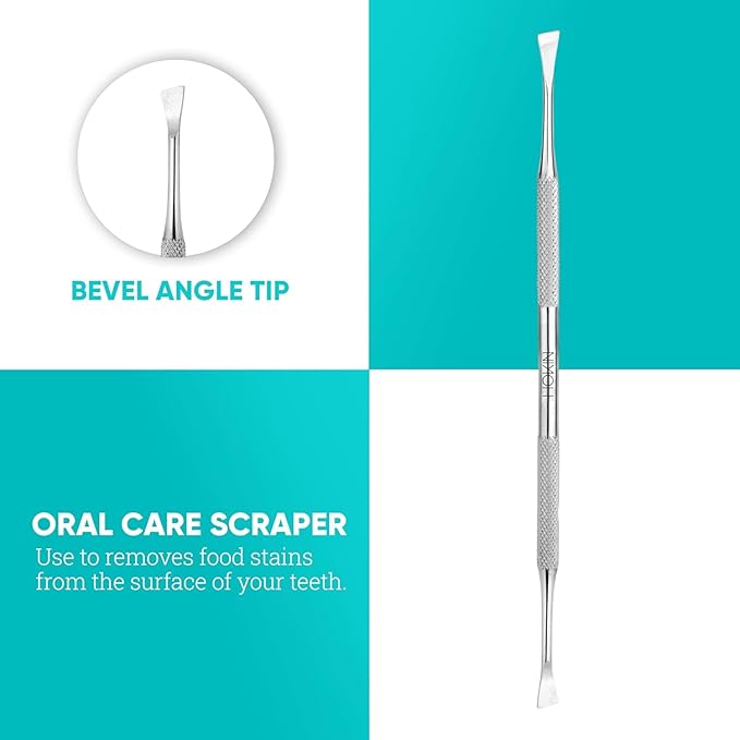HOKIN Dental Tools Plaque Remover Teeth Cleaning Tool 4 Pcs Dental Care Kit Tooth Filling Repair Set Stainless Steel Dental Tools for Men Women Kids and Pet Care (Blush Pink)