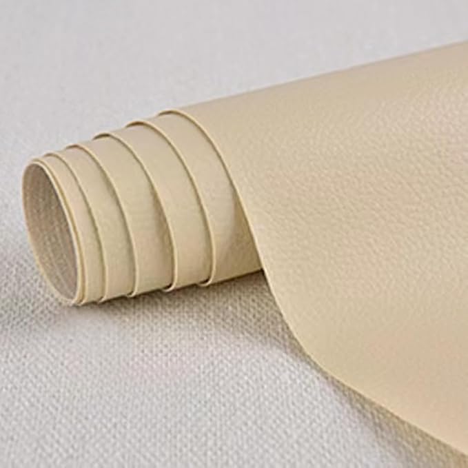 Self Adhesive Leather Repair Patch,Leather Repair Patch Tape Kit,Vinyl Repair Patches Waterproof for Couches,Furniture,Kitchen Cabinets,Car Seats (Beige,7.87"×11.81")