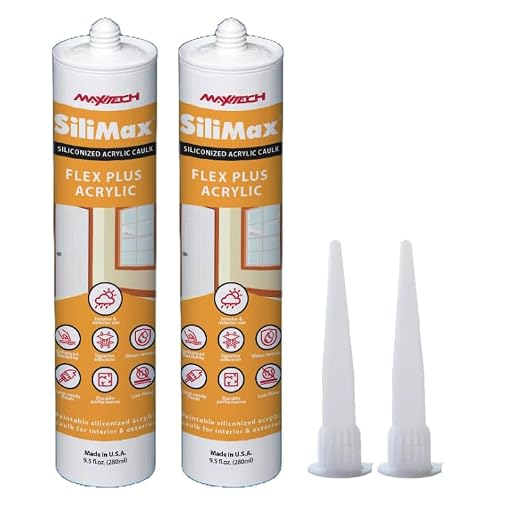 Flex Plus Silicone Caulk – Siliconized Acrylic Latex Caulk – Interior/Exterior Paintable Caulk, Crack-Resistant with Silicone – White 9.5 fl oz (2-Pack, 2, Count)