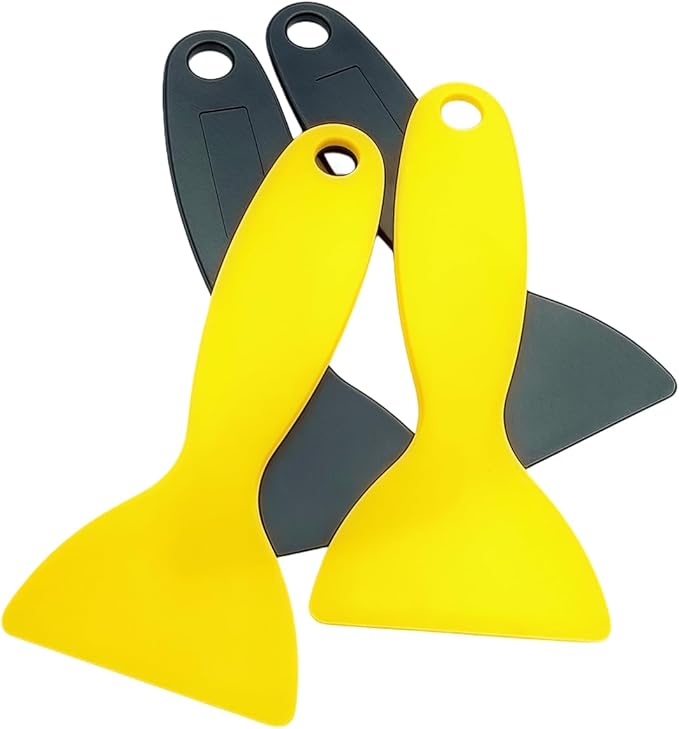 12 Piece Plastic Spatula Scraper Kit Flexible Putty Paint Grout Decal Removal Tools