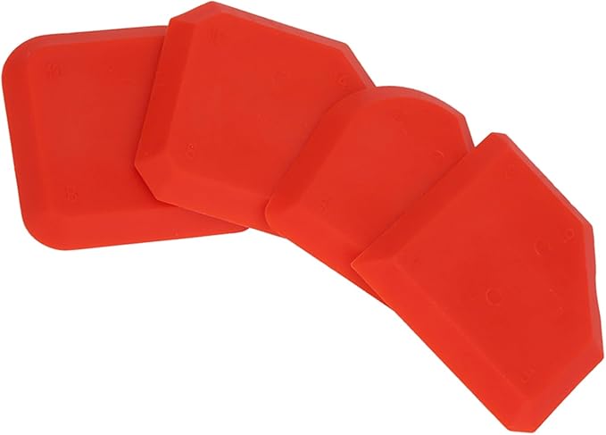 4 PCS Caulking Tool Kit, Silicone Tool, Caulk Smoothing Tool, for Kitchen Bathroom Floor Window Sealant Sealing Sink Joint, Red