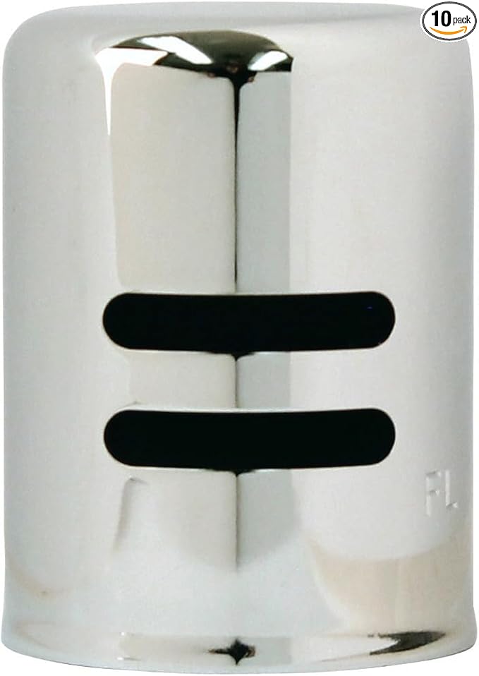 Westbrass D201-10-05 1-5/8" x 2-1/4" Solid Brass Air Gap Cap Only, Non-Skirted, Polished Nickel (10-Pack)