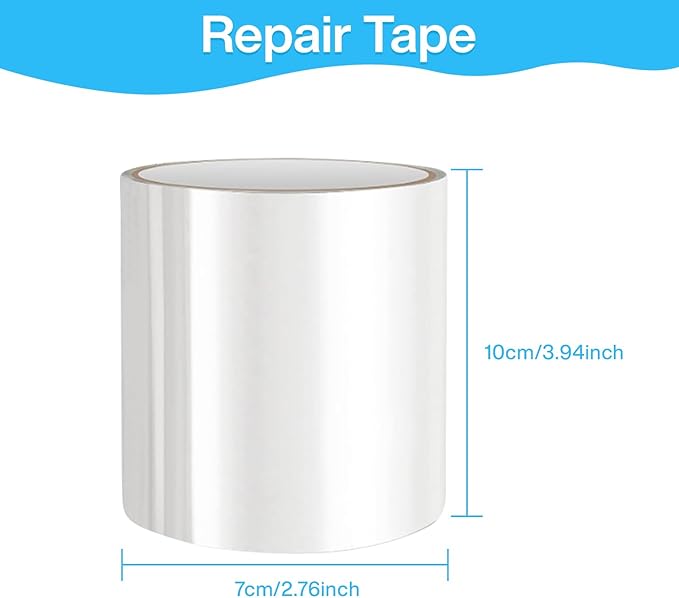 Pool Patch Repair Kit Waterproof Tape for Inflatable Pool - 3.2in X 7ft Pool Liner Patch Kit TPU Repair Tape, Underwater Pool Patch Kit for Inflatable Hot Tub & Tent