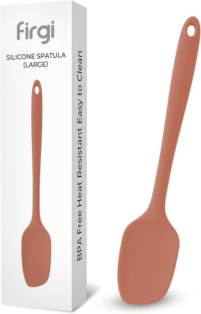 Platinum Silicone Spatula – BPA Free Silicone Spatula for Cooking – Heat Resistant Cooking Utensils for Non Stick Pans – One-Piece Spoonula for Baking, Mixing & More – Kitchen Scraper 11.4” IndiePink