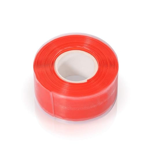 Self-Fusing Silicone Fusional Repair Tape - Self-Adhesive for Leak Seal Repair - Electrical Insulation - Heat Resist & Waterproof - Airtight - Multi-Purpose Soft Rubber Strip - 3m x 25mm x 0.5mm - Red