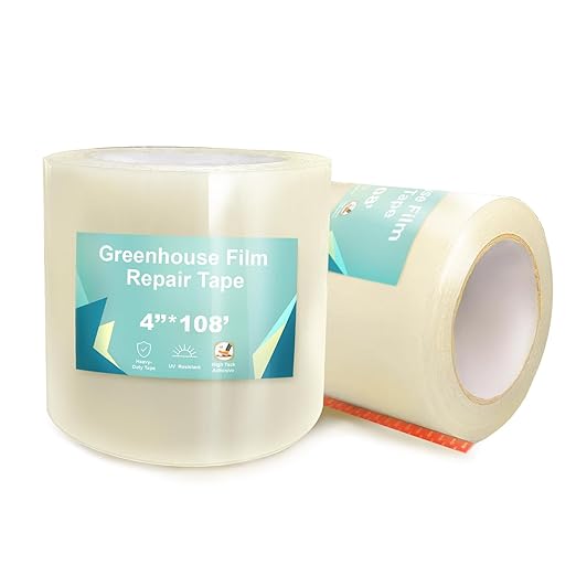 4Inch Heavy Duty Greenhouse Repair Tape 6.3Mil Thick 108Ft-UV & Waterproof PE Patch Tape for Greenhouse Plastic Film,Tents,Tarps-Instantly Fix Holes&Tears,-40°F to 190°F