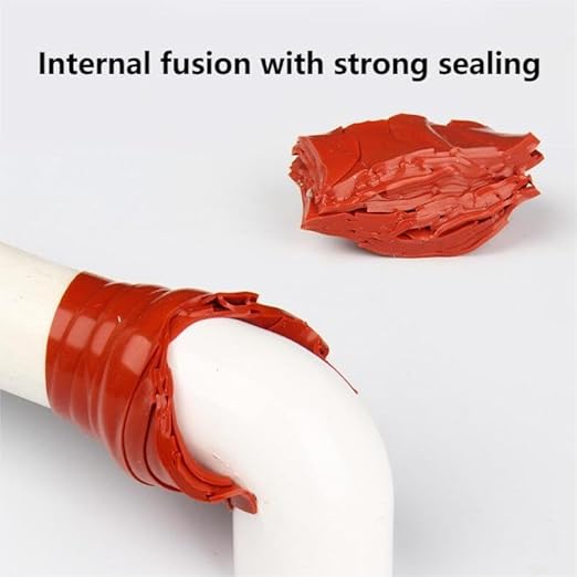 Pipe Repair Tape, 2.5cm×1m Waterproof Strong Stickness Pipes Repair Supply for PVC PPR Pipe Metal Pipe Iron Casting Pipe Ceramic Glass and more(Red)