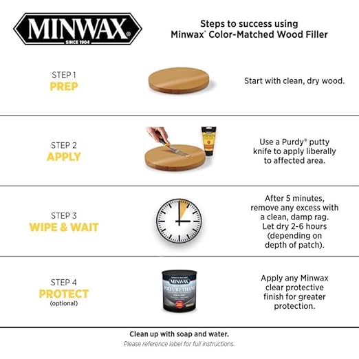 Minwax Color-Matched Wood Filler, Walnut, 6 oz