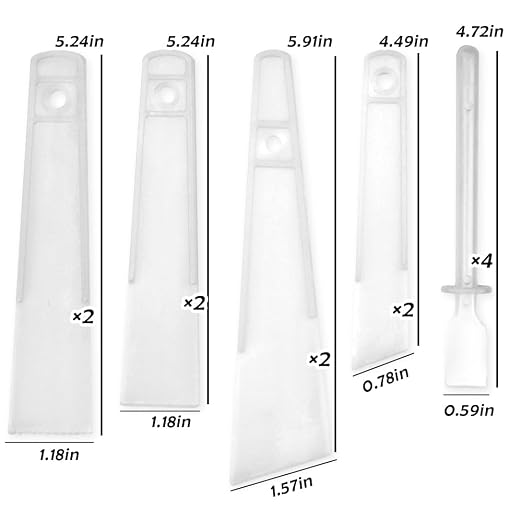 Applicator Glue Spreaders, 12 Pack Glue Spreader Plastic Smear Plate Scraper Sticks Applicator Tool for Leatherwork Woodwork Handmade DIY Leather Spreads Burnishing Gum Art Craft Project, 5 Sizes