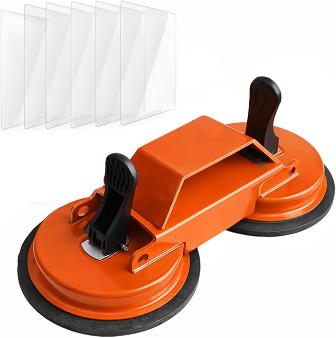 Floor Gap Fixer Tool, 45° Striking Surface Floor Gap Repair Tool with Dual Suction Cup, Made of Iron. with 6pcs Sticky Pads for Fixer Laminate/Vinyl Flooring Tools