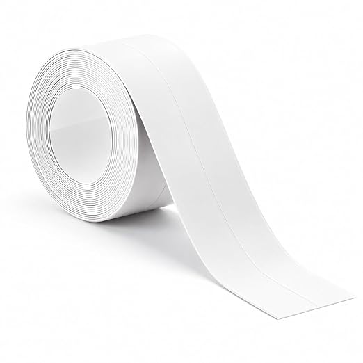 Waterproof Caulk Tape Sealing Self Adhesive for Bathroom，1.5" x10.8ft White | Caulk Strip for Tub Bathtubs Shower Toilets Sink Kitchen Countertop Wall, Stick Easy Install & Renters-Friendly
