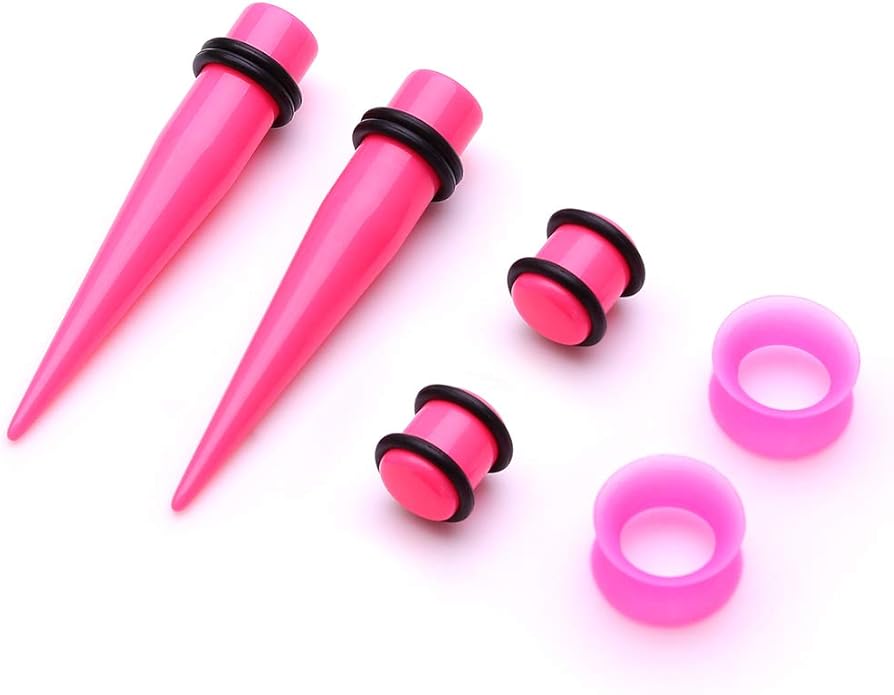 JieyueJewelry 50/54 Pieces Ear Stretching Kit 14G-00G Acrylic Tapers and Plugs + Silicone Tunnels - Ear Gauges Expander Set Body Piercing Jewelry