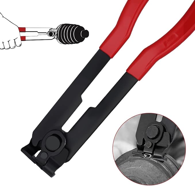 For Auto/ATV CV Joint Axle Boot Clamp Pliers Tool with 20 Crimp Bands -Ear Type Extension For Most Cars