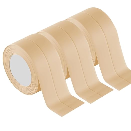 Caulk Strip Waterproof and Oil-Proof Caulking Sealing Tape for Cooktop Self Adhesive Caulk Tape for Sink Toilet Bathroom Wall Edge Bathtub Caulk Strip Tape (Beige 3 pcs(1.5" x10.5 Ft x3pcs))