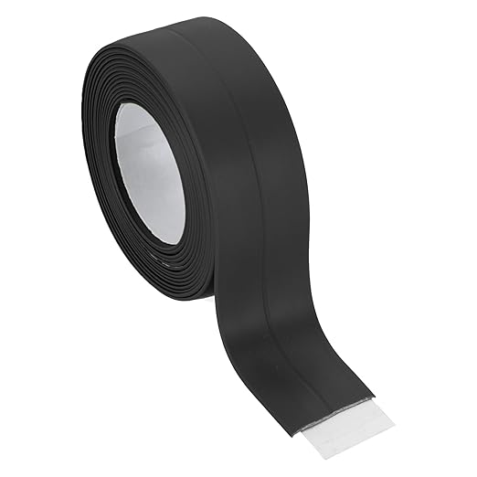 PATIKIL 1" x 6.6 ft Caulk Tape, Caulk Strips PVC Self Adhesive Caulking Tape Waterproof Edge Protectors for Bathroom Accessories Kitchen Countertop, Black