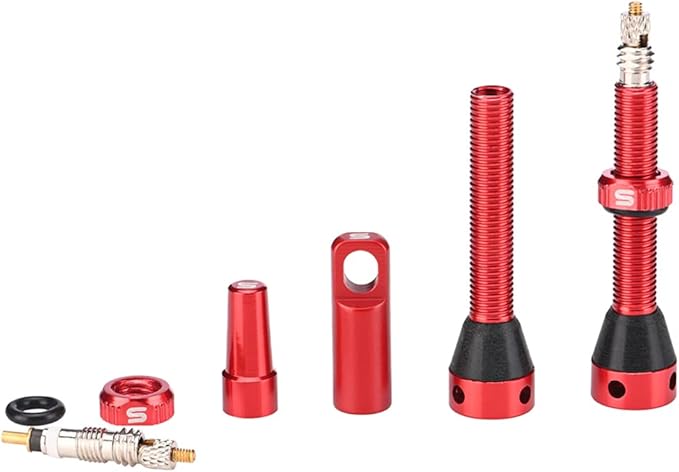 Tubeless Value Stems 40mm 44mm Premium No Leak Tubeless Presta Valve Stems Kits with Integrated Value Core Remover Tool and Valve Stem Caps Fit Most Bicycle Tubeless Rims Pair