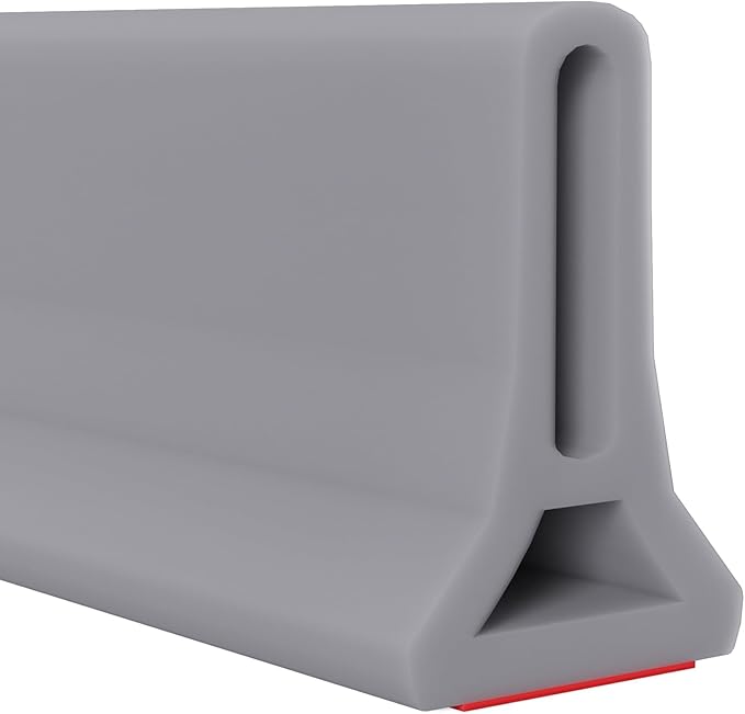 Hi-Na 3ft/5ft/6ft/8ft10ft Collapsible Shower Threshold Water Dam Water Barrier for Shower and Water Stopper Keeps Water Inside Water Threshold for Wet and Dry Separation (8ft, Grey)