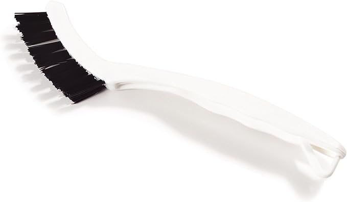 SPARTA Flo-Pac Grout Brush Detail Crevice Brush, Firm Chemical-Resistant Nylon Bristles with Angled Ergonomic Handle, Hanging Holes for Tile, Grout, Corners, Boxes, 8 Inches, White (Pack of 24)