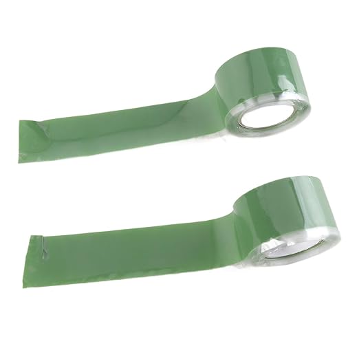 Self Fusing Silicone Tape High Temperature Adhesive Tape for Plumbing Repairs Hose Leak Fixing 2 Rolls 1.5m x 2.5cm (Green)