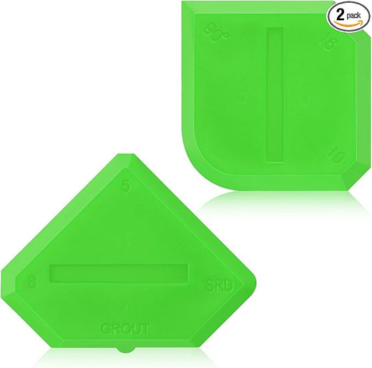 Outus 2 Pieces Caulking Tool Set Silicone Sealant Grout Tool for Kitchen Bathroom Floor Sealant Sealing (Light Green)