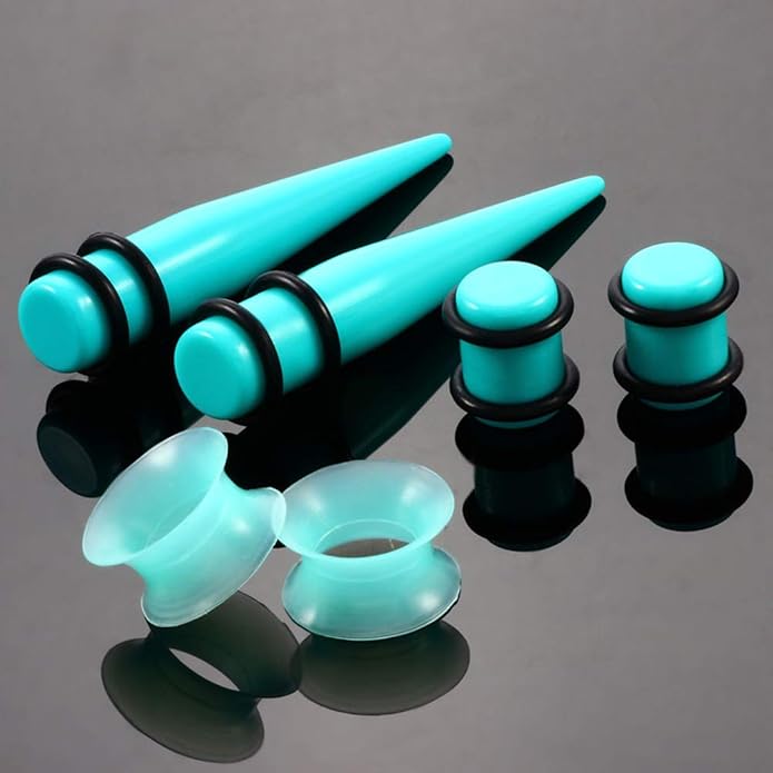 JieyueJewelry 50/54 Pieces Ear Stretching Kit 14G-00G Acrylic Tapers and Plugs + Silicone Tunnels - Ear Gauges Expander Set Body Piercing Jewelry