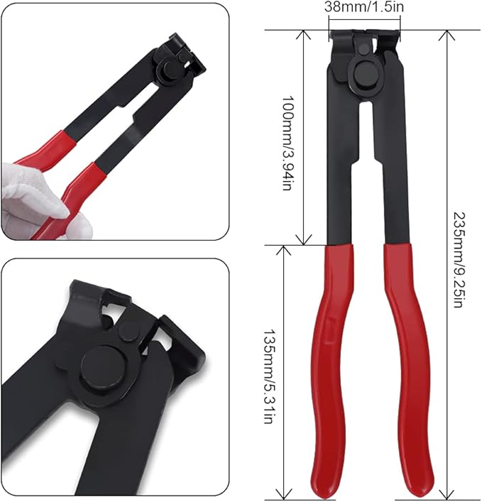 For Auto/ATV CV Joint Axle Boot Clamp Pliers Tool with 20 Crimp Bands -Ear Type Extension For Most Cars