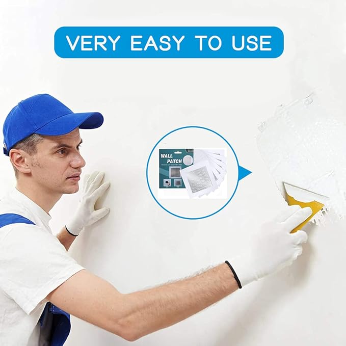 Drywall Repair Patch 4 Inch 6 Pack, Safe Mend Wall Repair Self Adhesive Fiberglass Wall Repair Patch Kit, Aluminum Metal Sheetrock Ceiling Dry Wall Patch (4"x 4")