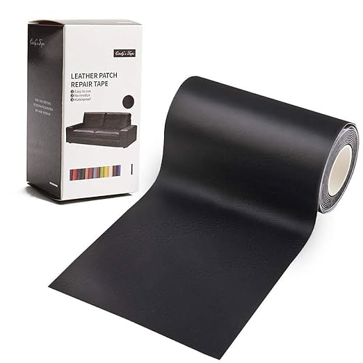 Cindy's Tape Leather Repair Patch Tape Kit Black 3 x 60 inch Self Adhesive Leather Repair Patch for Furniture, Couch, Sofa, Car Seats,Office Chair,Vinyl Repair Kit