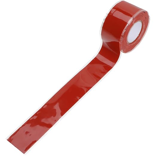 PRETYZOOM Waterproof Sealing Rubber Tape, 1'' x 9.8 Feet Red Fixing Roll, Self-Adhesive Flexible Sealant Tape for Plumbing, Sealing Pipes, Hose Leaks Repair Tool