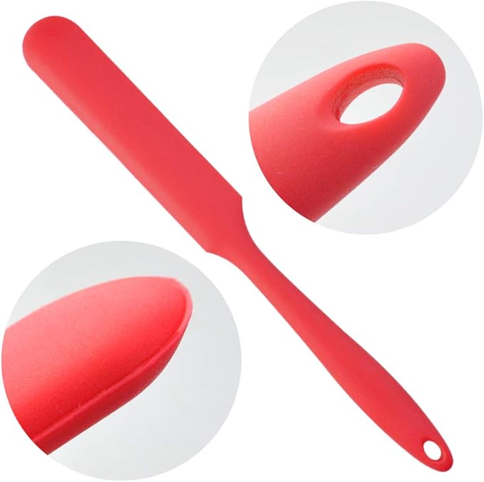 4pcs Silicone Spatula Set Heat Resistant Cake Cream Butter Spatulas Mixing Batter Scraper Non-Stick Flexible Baking Cooking Tool 4 Colors (red)